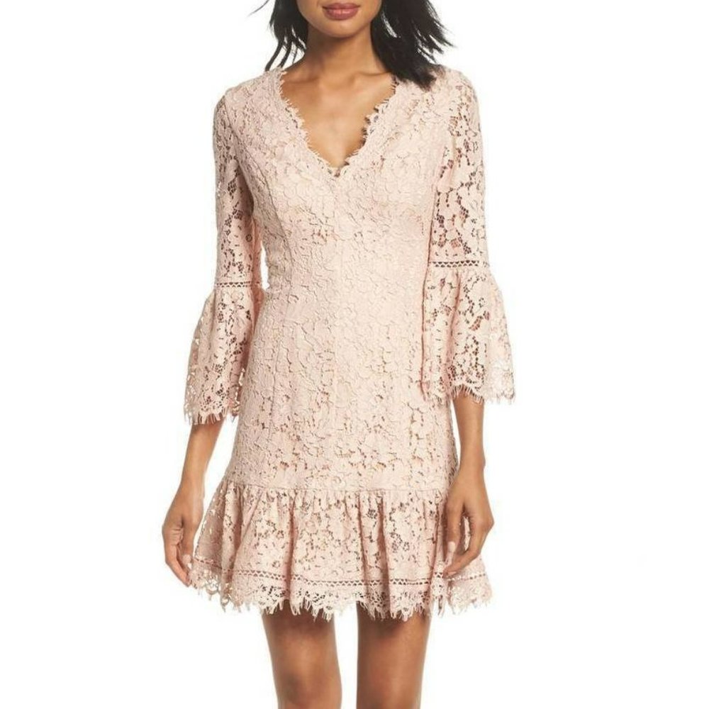 Eliza J Blush Pink Lace Mini Dress